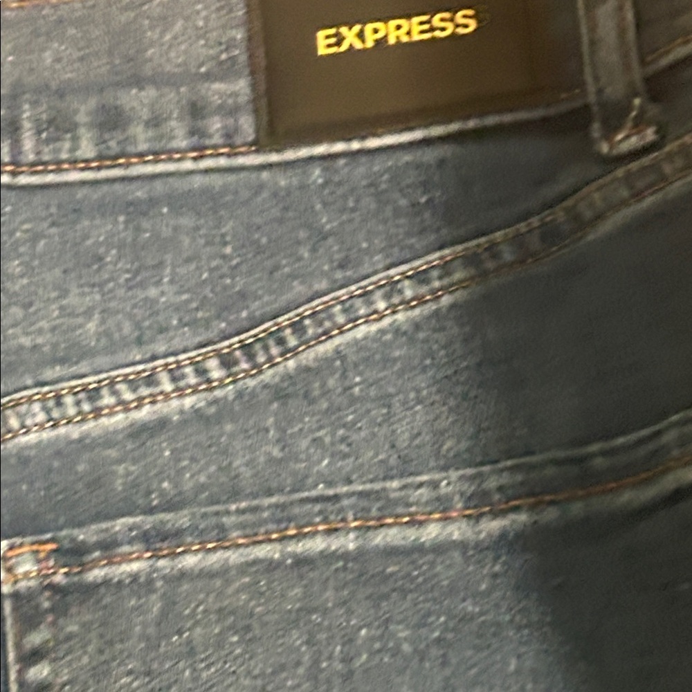 Express High Rise Blue Distressed Jeans Size 6L - Picture 4 of 10